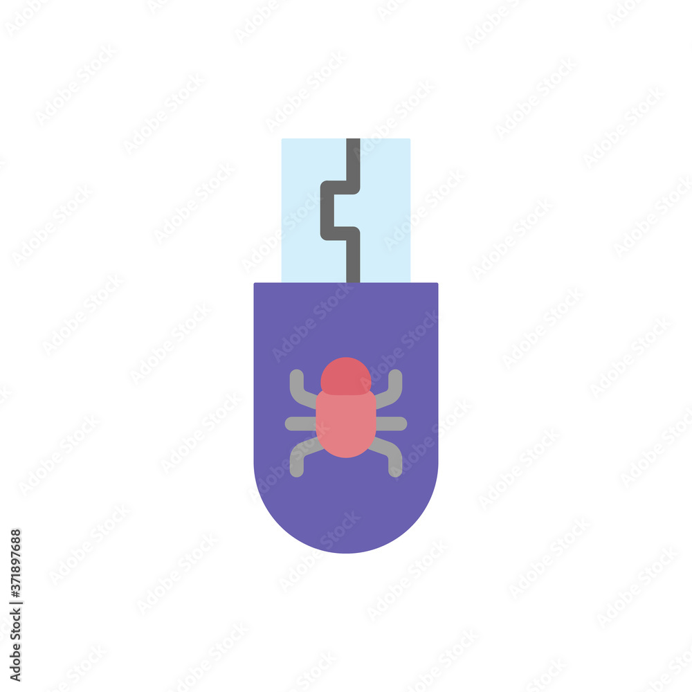 Poster usb drive cyber attack icon. simple color vector elements of hacks icons for ui and ux, website or m
