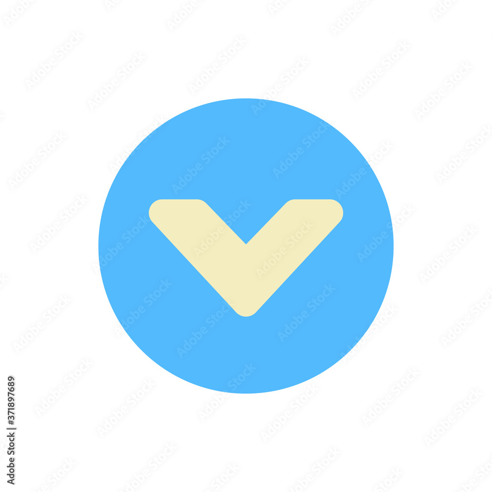 Poster arrow down icon. simple color vector elements of pointer icons for ui and ux, website or mobile appl