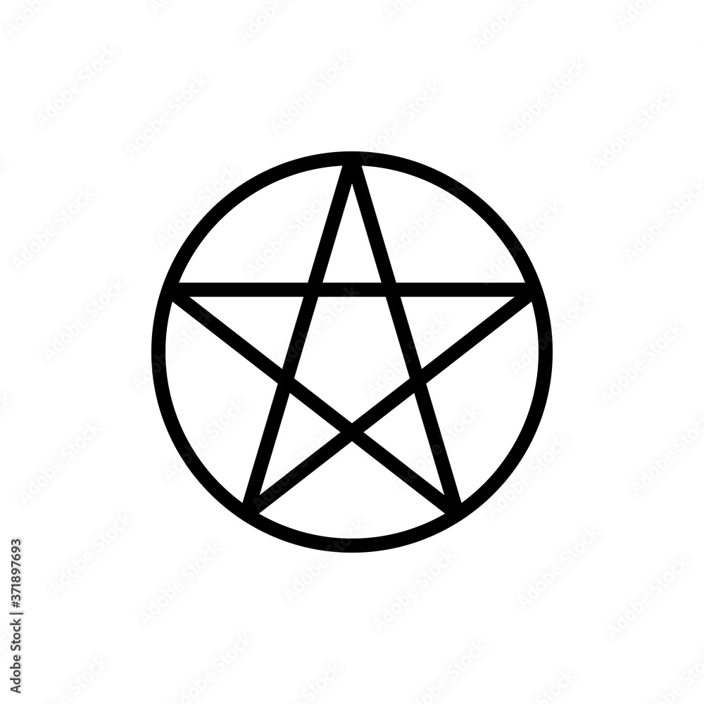 Poster symbol star pentagram icon. simple line, outline vector elements of esoteric icons for ui and ux, we