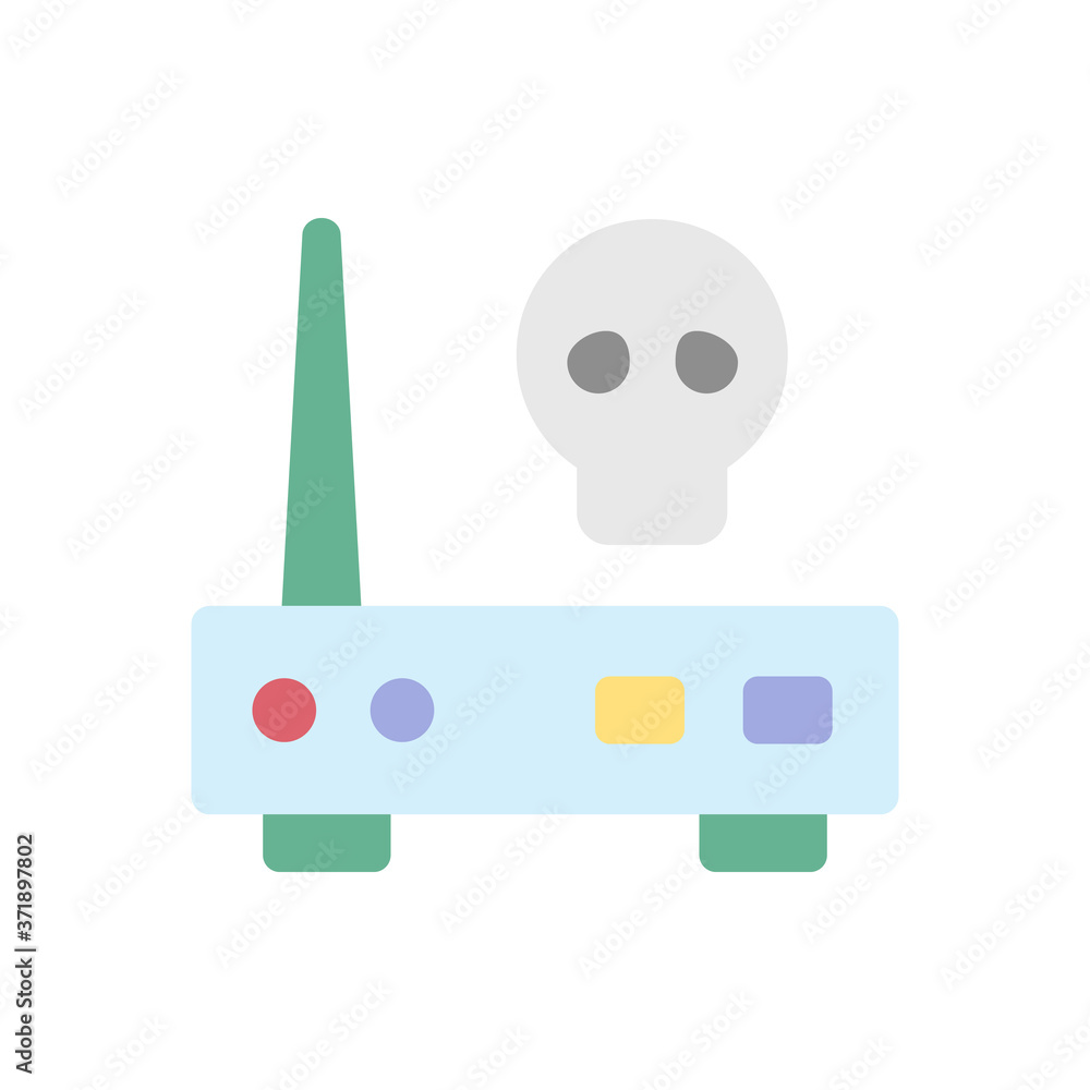 Poster modem skull cyber icon. simple color vector elements of hacks icons for ui and ux, website or mobile