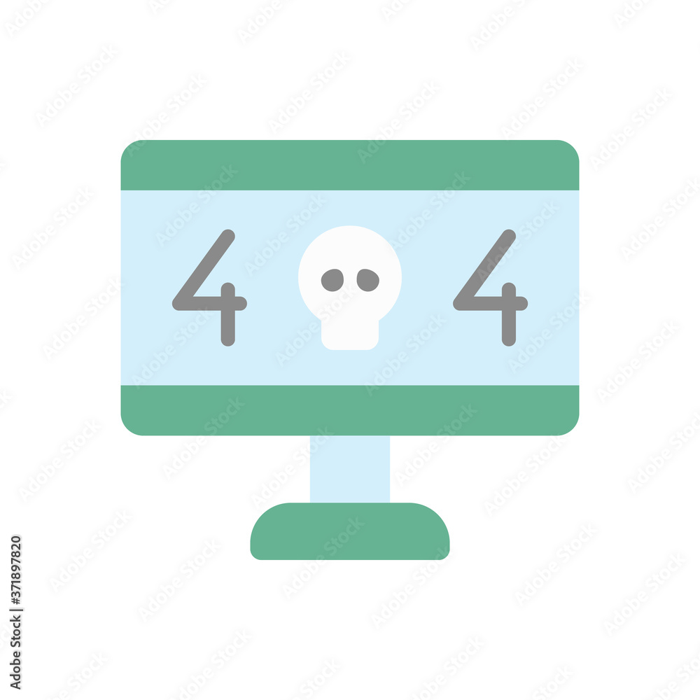 Poster desktop skull 404 cyber icon. simple color vector elements of hacks icons for ui and ux, website or 