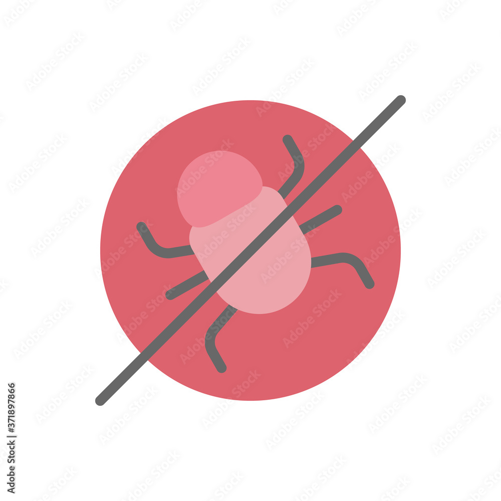 Poster bug cyber attack antivirus icon. simple color vector elements of hacks icons for ui and ux, website 