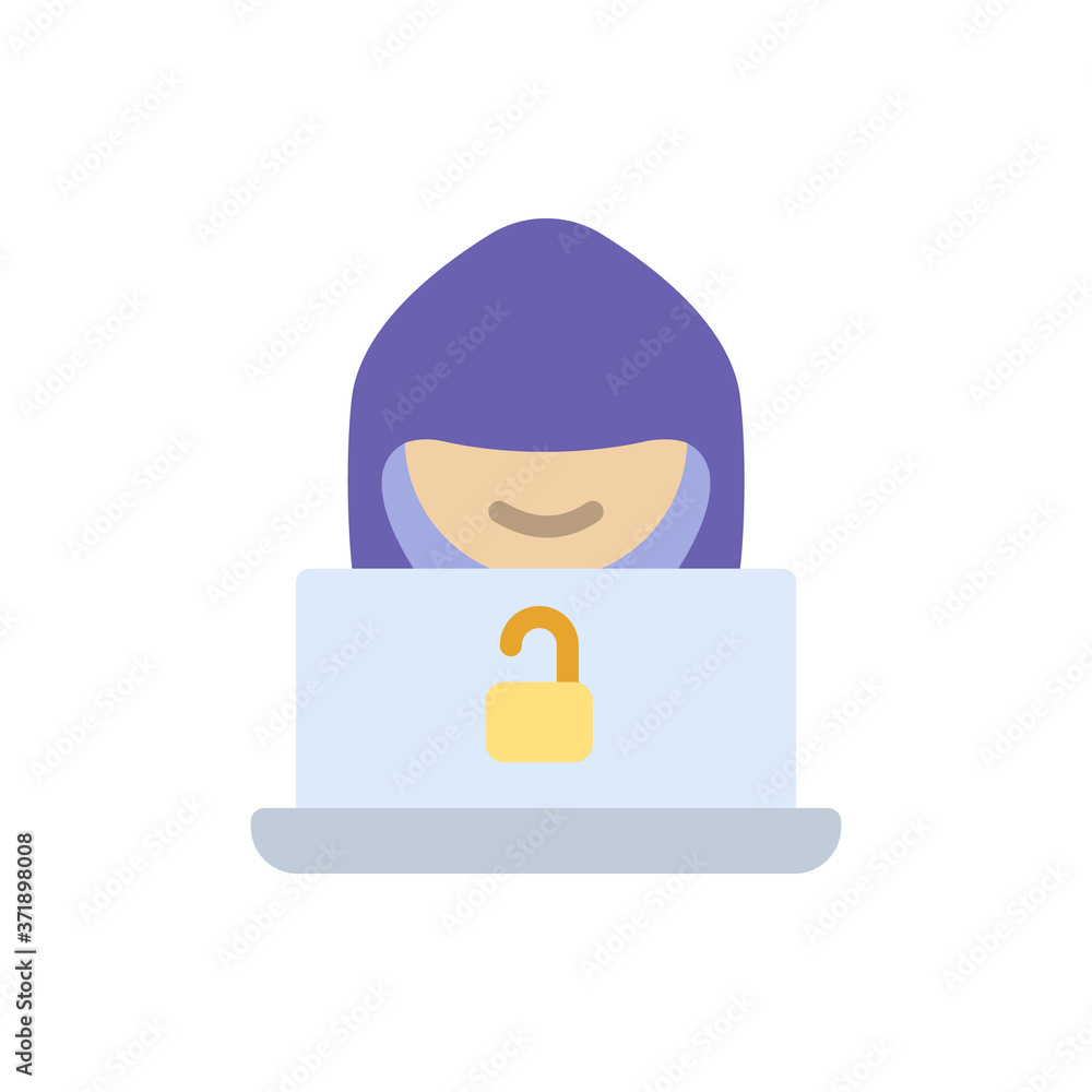 Aufkleber hacker cyber attack icon. simple color vector elements of hacks icons for ui and ux, website or mobi