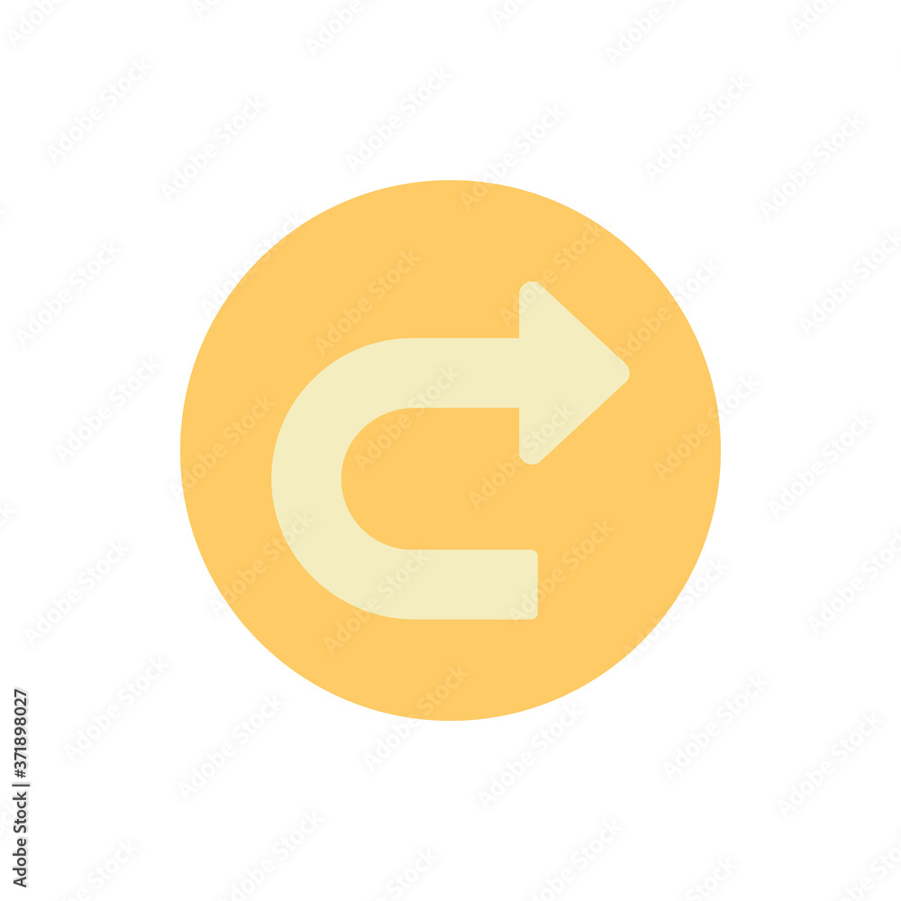 Poster arrow turn and right icon. simple color vector elements of pointer icons for ui and ux, website or m