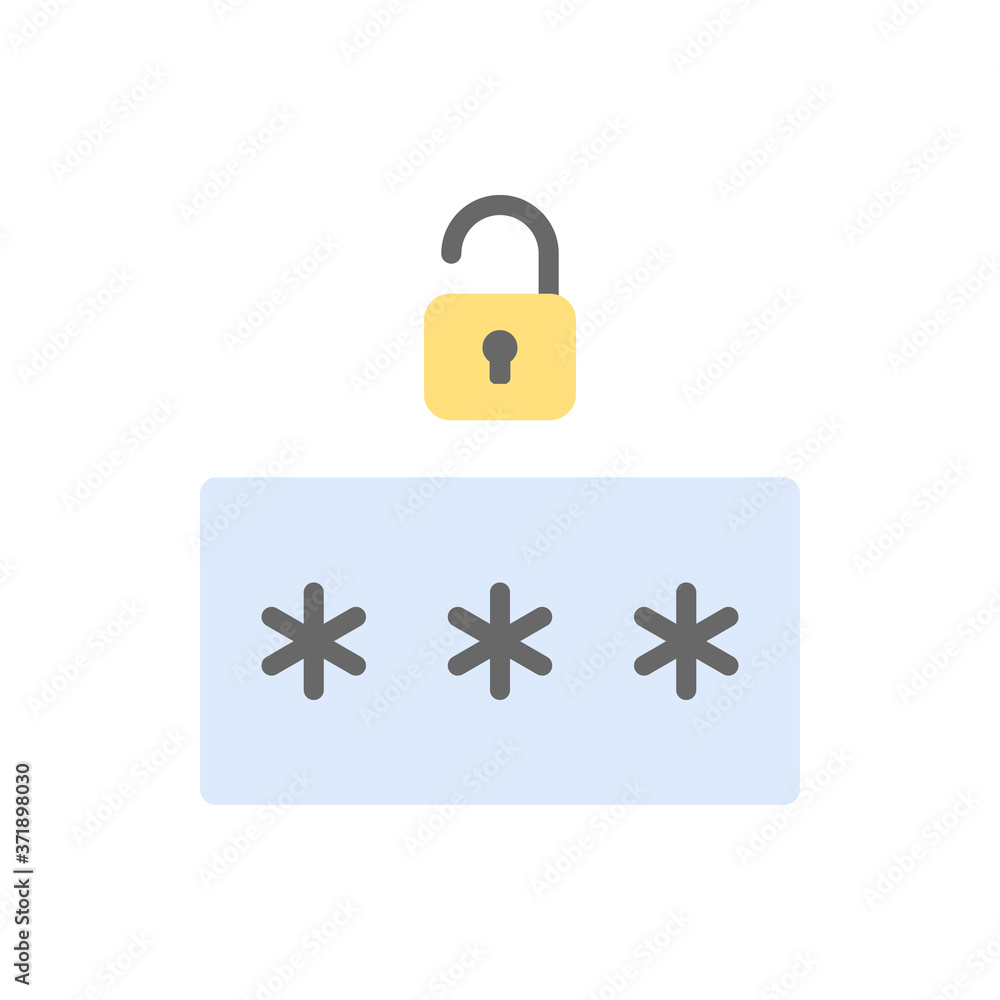 Poster password lock unlock icon. simple color vector elements of hacks icons for ui and ux, website or mob