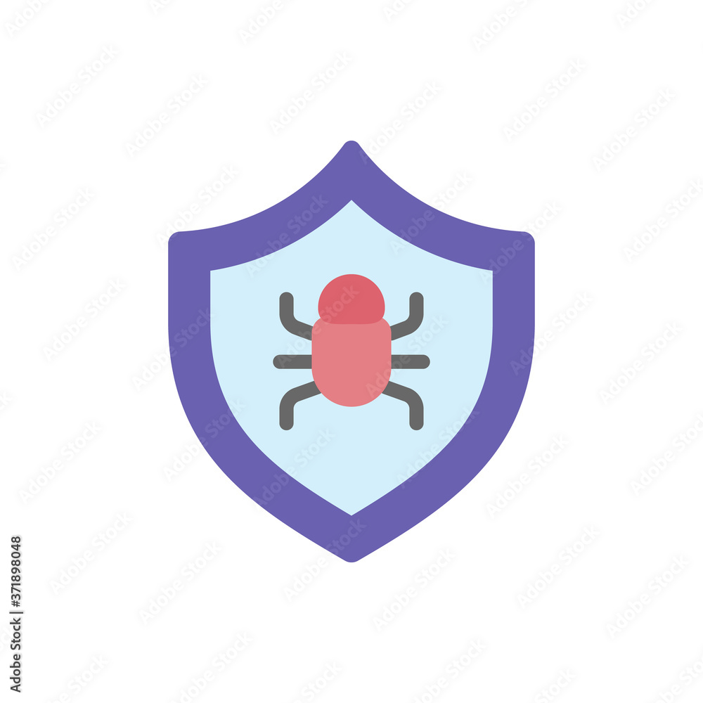 Aufkleber shield bug cyber attack icon. simple color vector elements of hacks icons for ui and ux, website or 