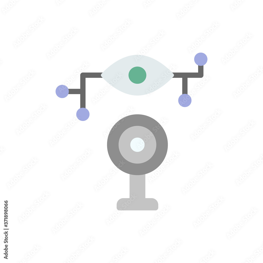 Poster webcam cyber attack icon. simple color vector elements of hacks icons for ui and ux, website or mobi