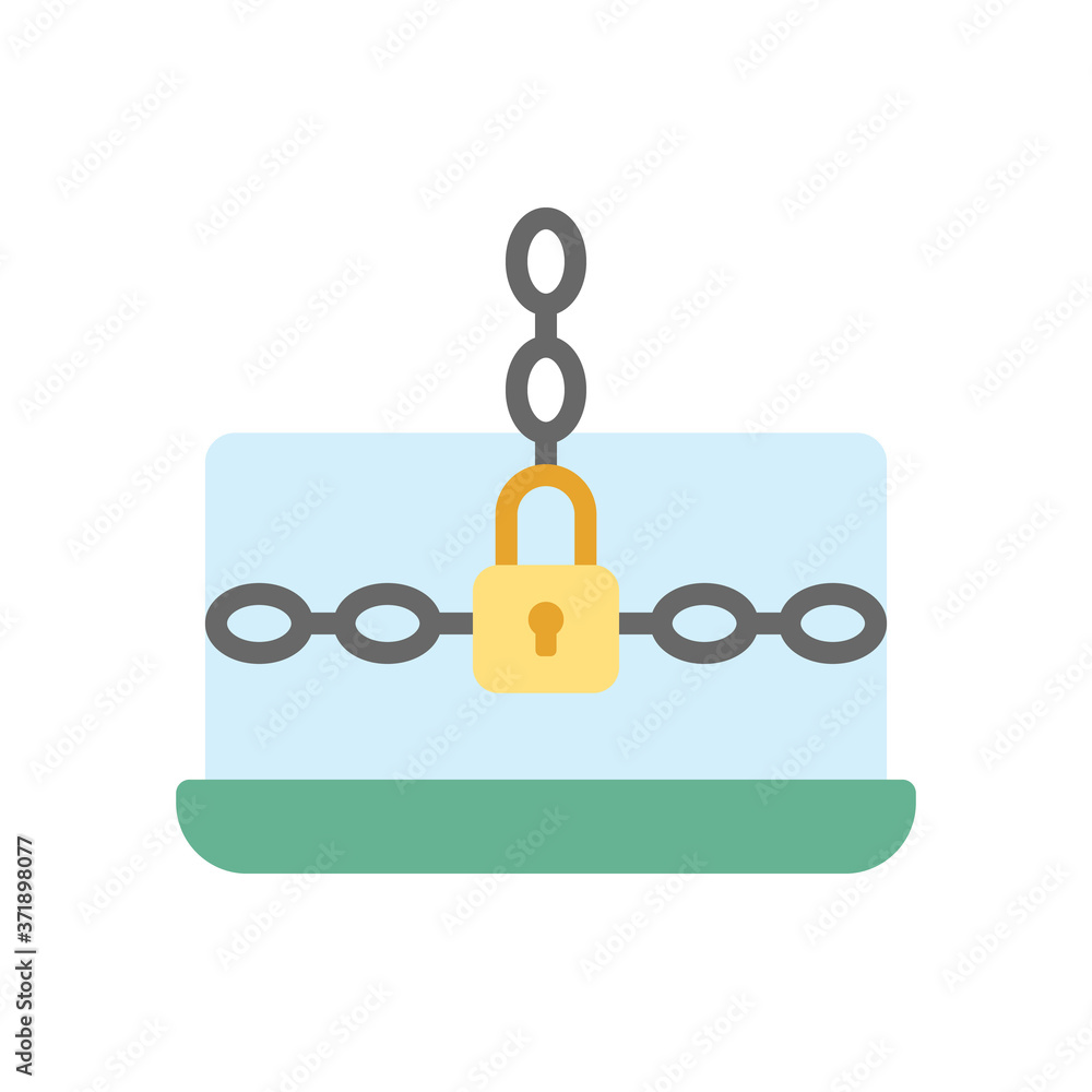 Poster ransomware laptop icon. simple color vector elements of hacks icons for ui and ux, website or mobile