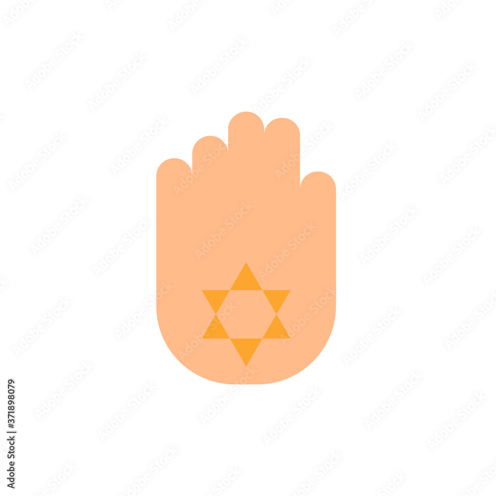 Poster hand esoteric icon. simple color vector elements of esoteric icons for ui and ux, website or mobile 