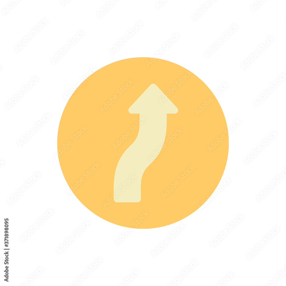 Poster arrow turn and up icon. simple color vector elements of pointer icons for ui and ux, website or mobi