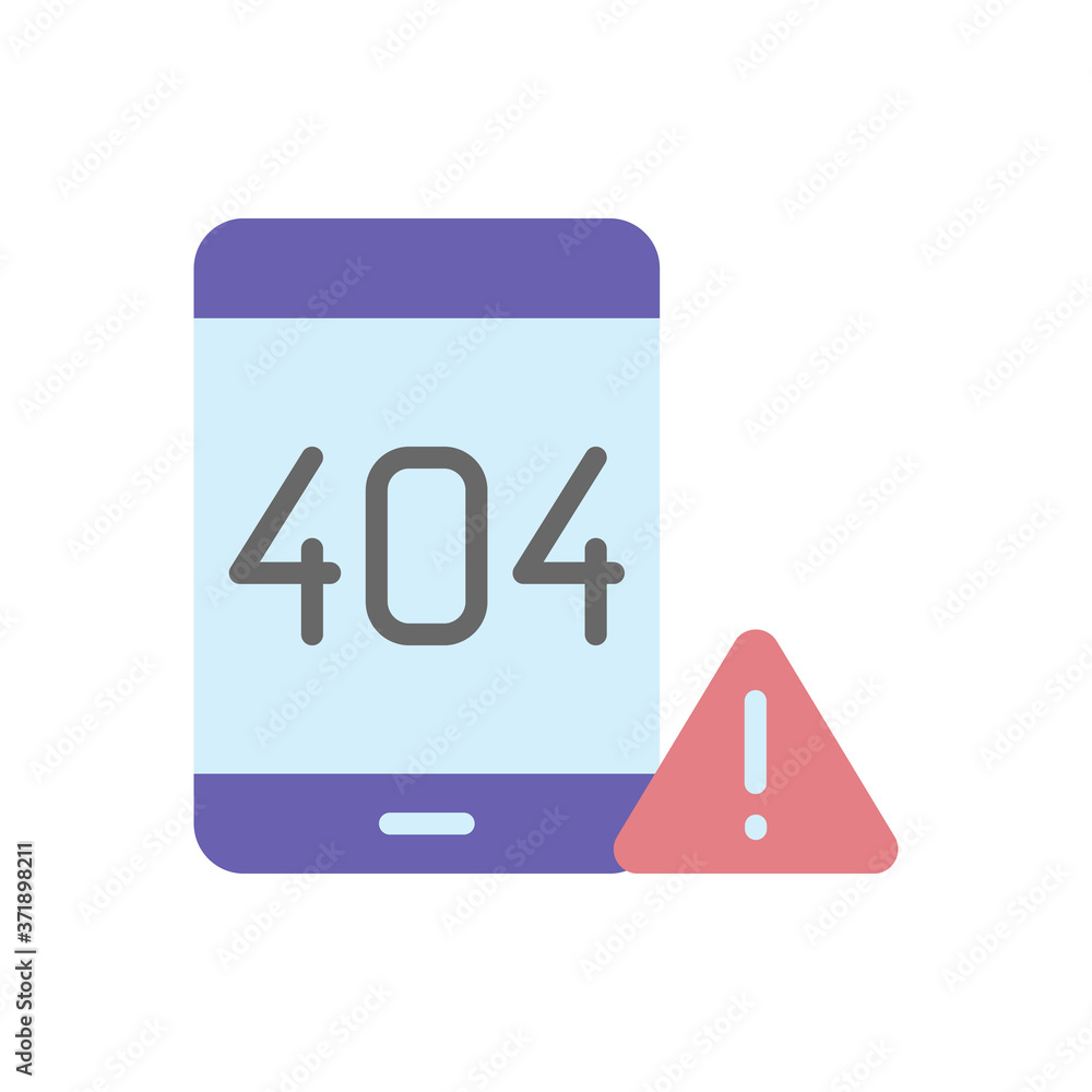 Poster malware smartphone 404 icon. simple color vector elements of hacks icons for ui and ux, website or m
