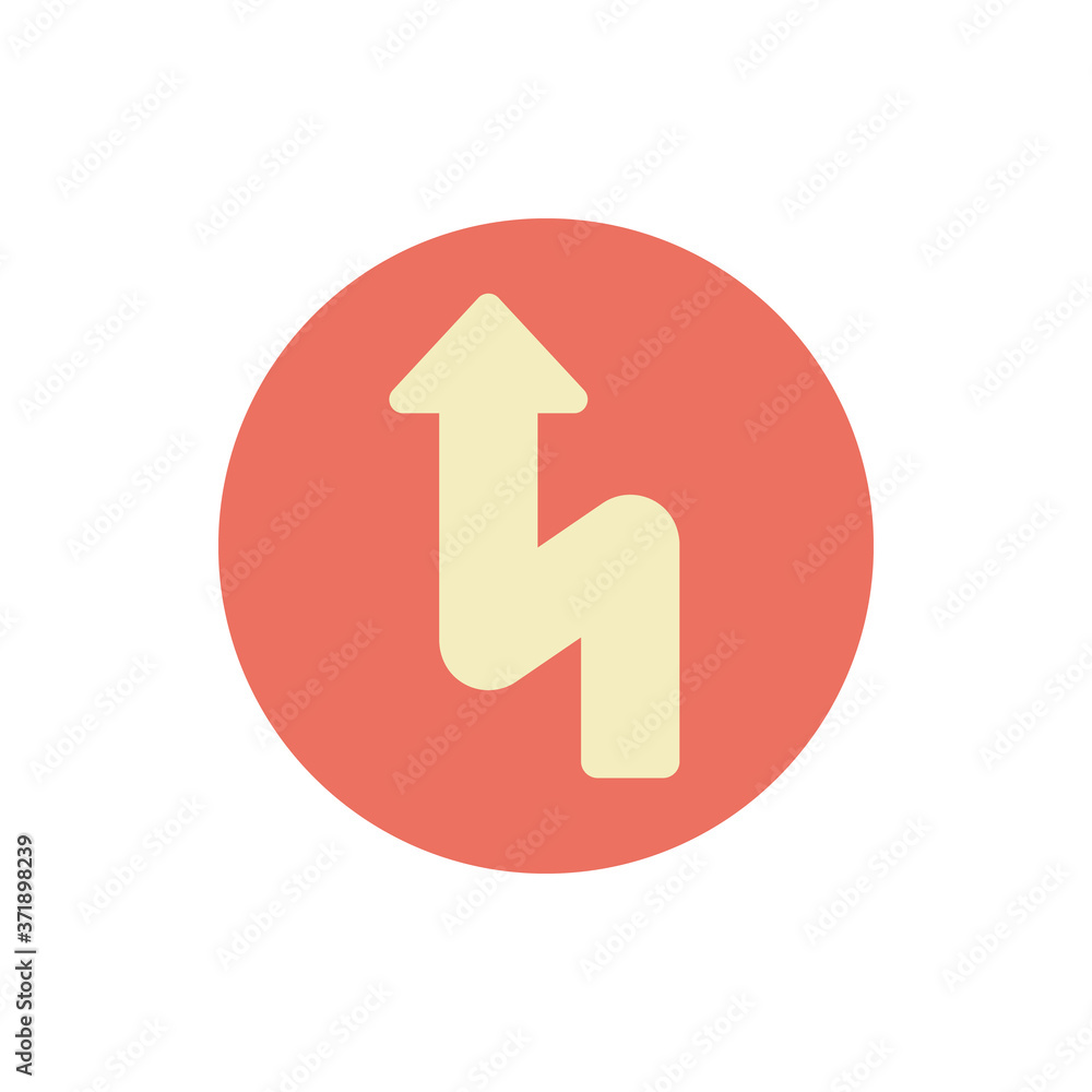 Poster arrow turn and up icon. simple color vector elements of pointer icons for ui and ux, website or mobi