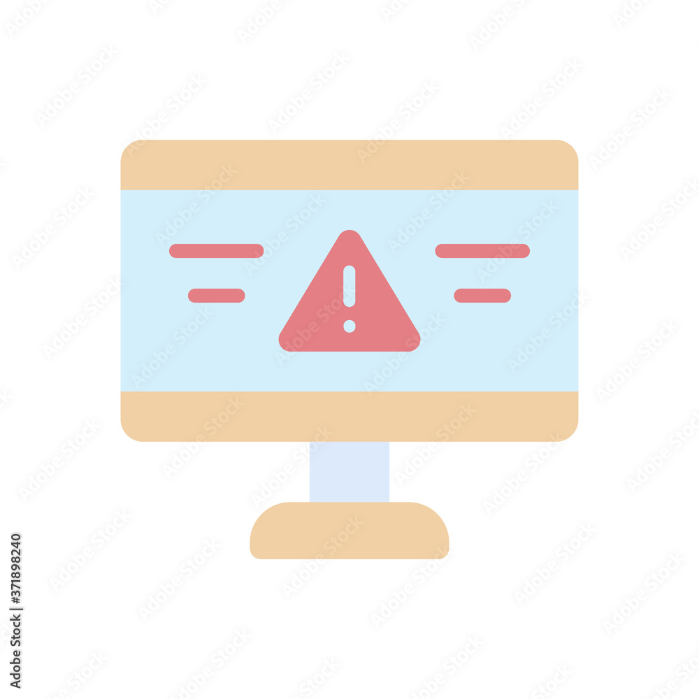 Poster warning sign desktop icon. simple color vector elements of hacks icons for ui and ux, website or mob