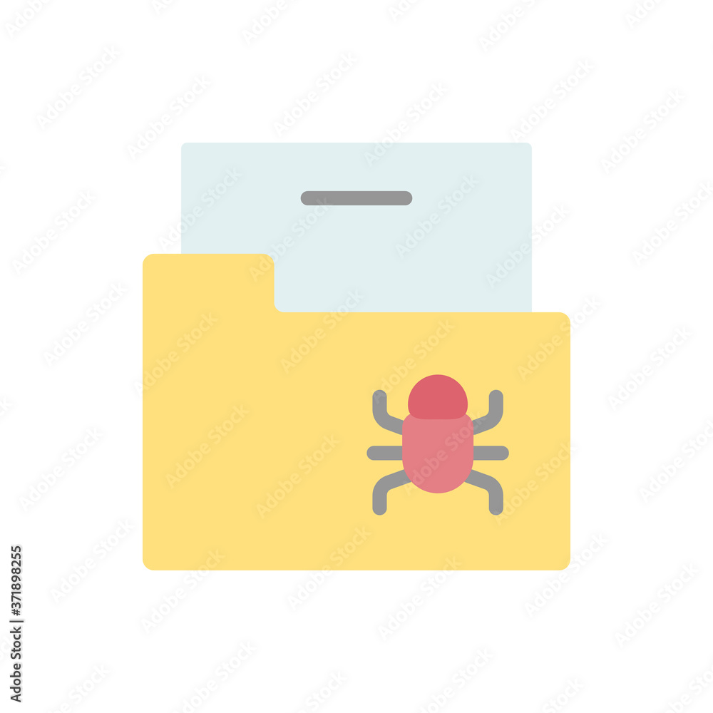 Poster folder cyber attack icon. simple color vector elements of hacks icons for ui and ux, website or mobi