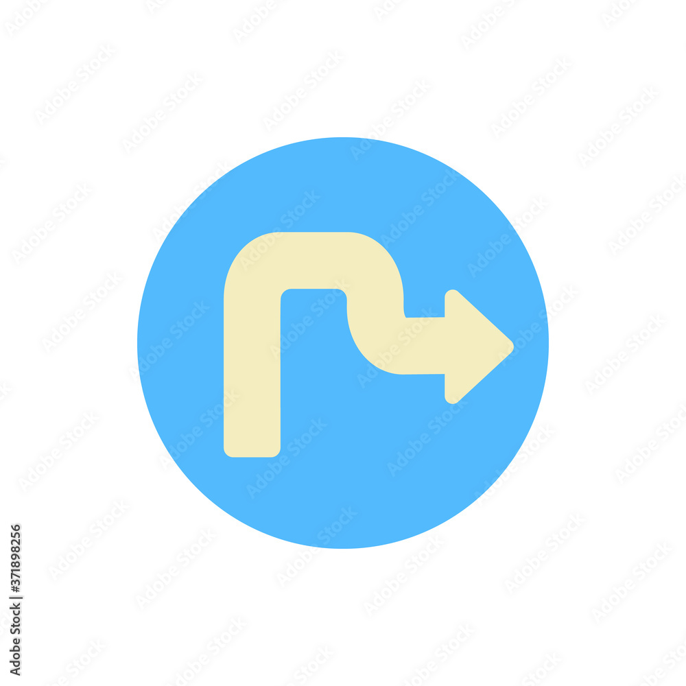 Poster arrow turn and right icon. simple color vector elements of pointer icons for ui and ux, website or m
