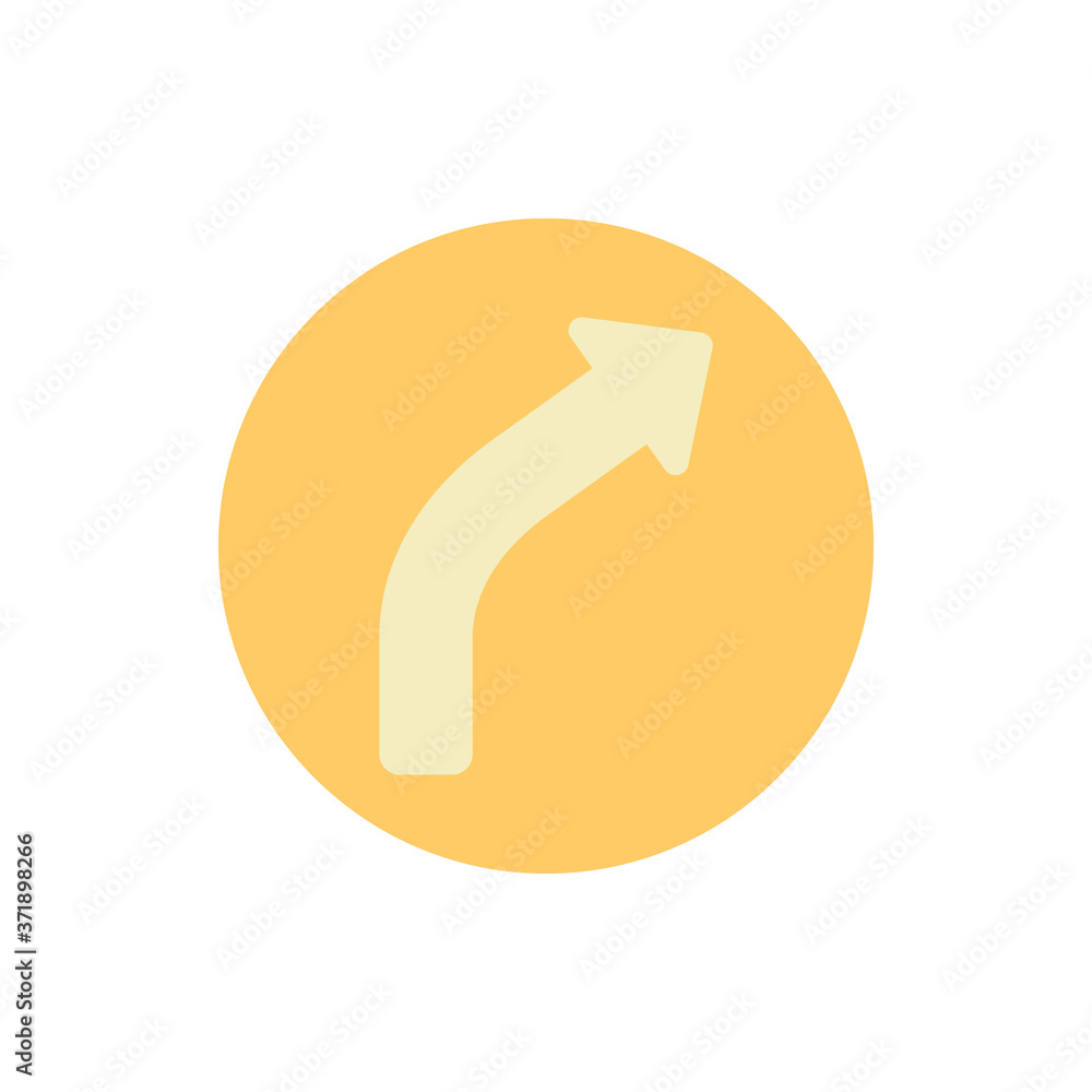 Poster arrow turn and right icon. simple color vector elements of pointer icons for ui and ux, website or m