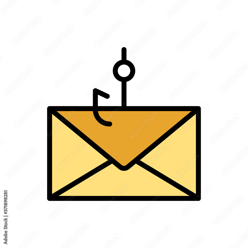 Aufkleber message cyber attack icon. simple color with outline vector elements of hacks icons for ui and ux, w