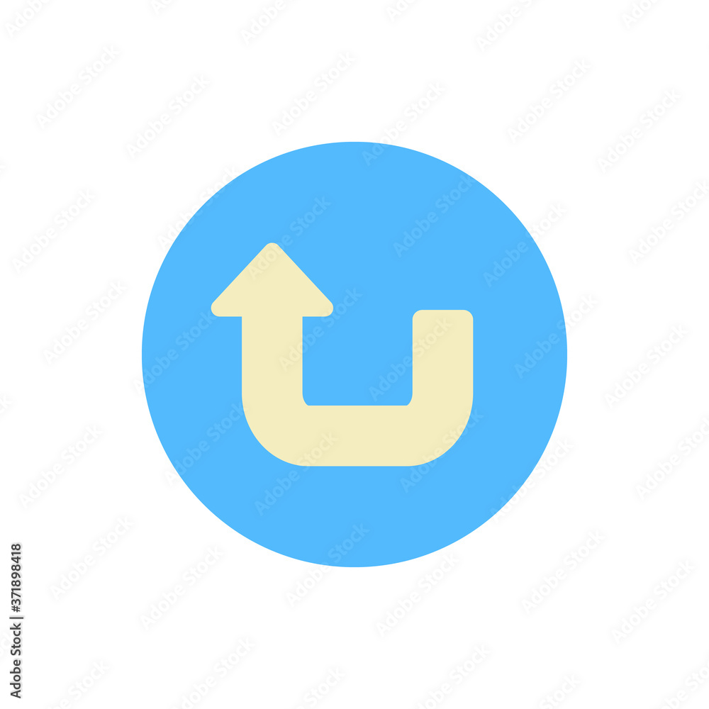Poster arrow turn and up icon. simple color vector elements of pointer icons for ui and ux, website or mobi