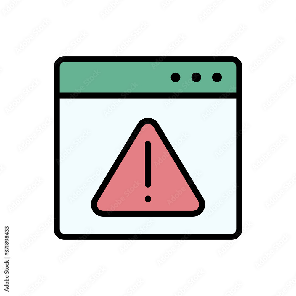 Poster website cyber attack alert icon. simple color with outline vector elements of hacks icons for ui and