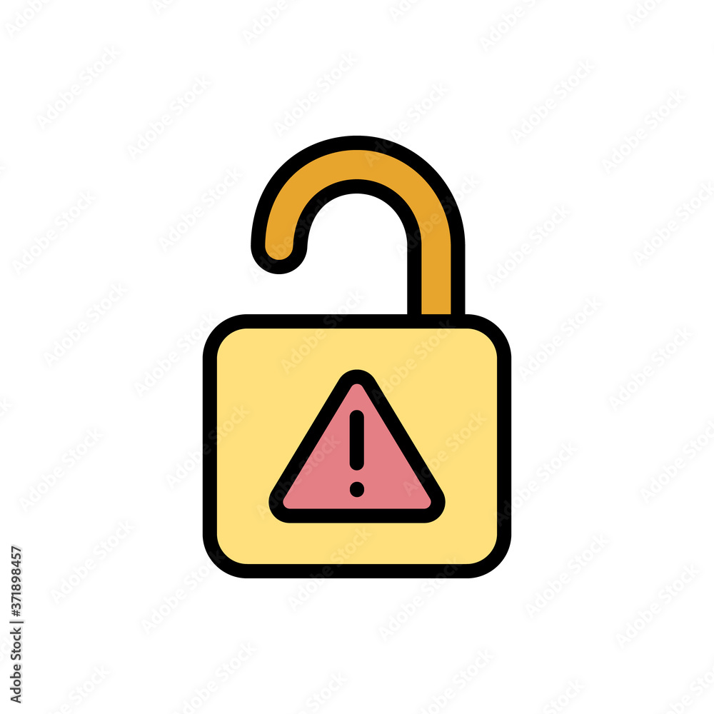 Aufkleber Encryption unlock icon. Simple color with outline vector elements of hacks icons for ui and ux, website or mobile application
