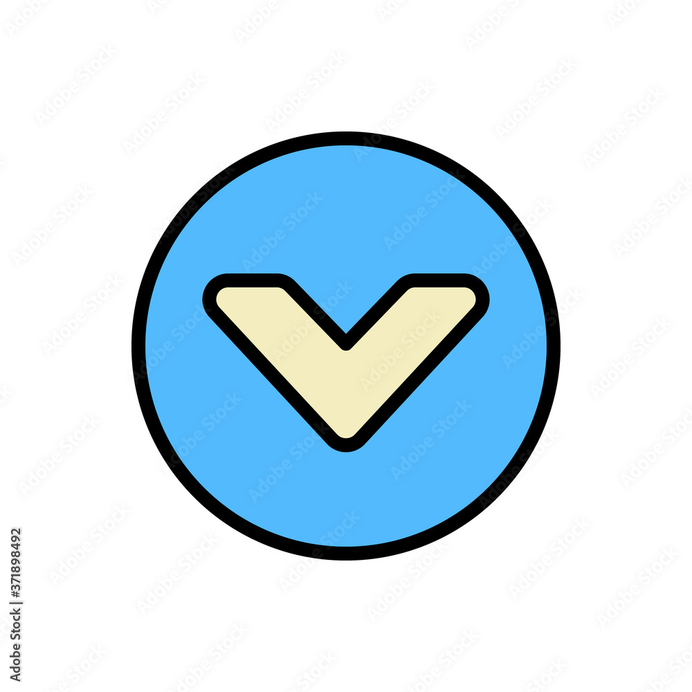 Poster arrow down icon. simple color with outline vector elements of pointer icons for ui and ux, website o