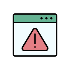 Website cyber attack alert icon. Simple color with outline vector elements of hacks icons for ui and ux, website or mobile application