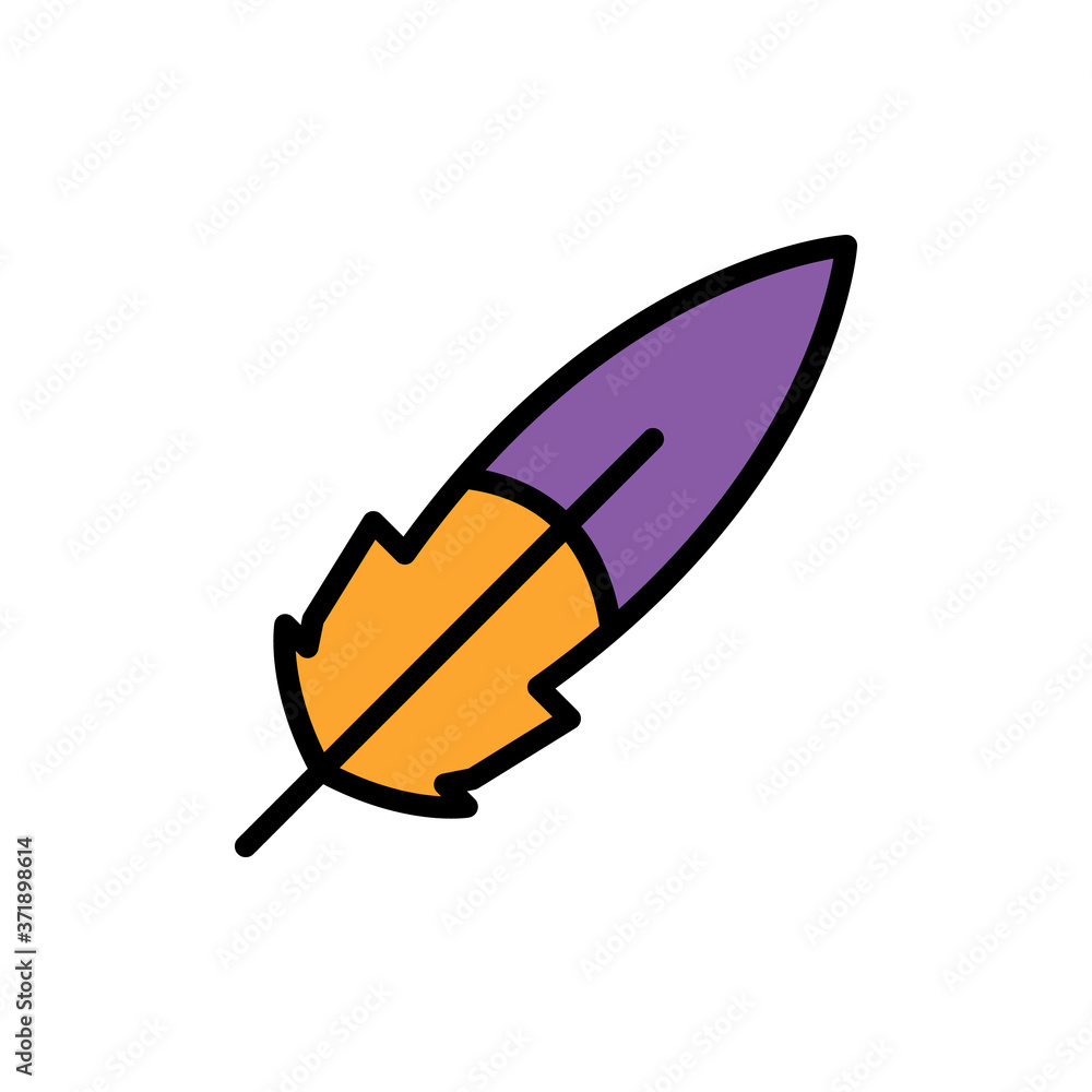 Aufkleber feather pen icon. simple color with outline vector elements of esoteric icons for ui and ux, website