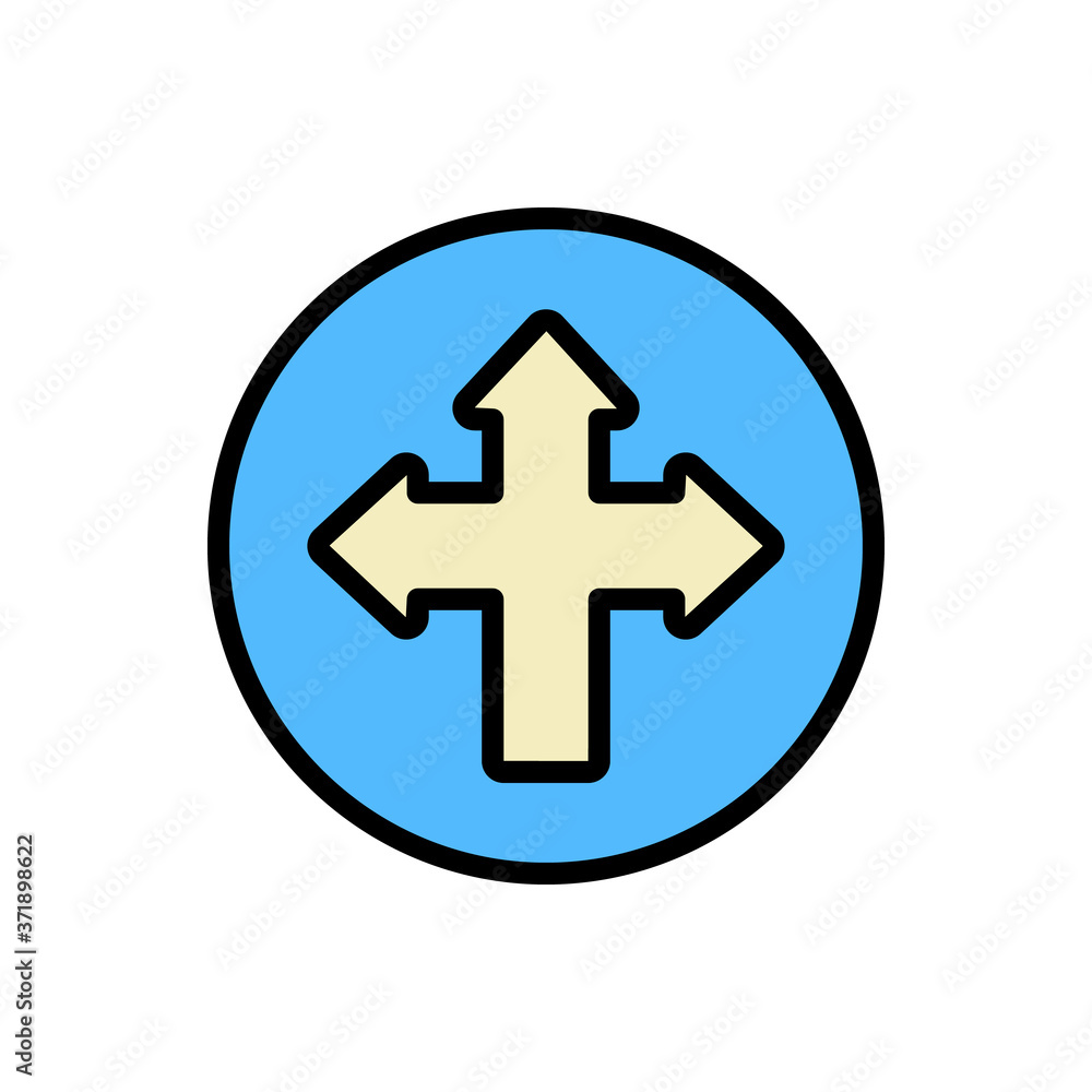 Poster arrow left, right and up icon. simple color with outline vector elements of pointer icons for ui and