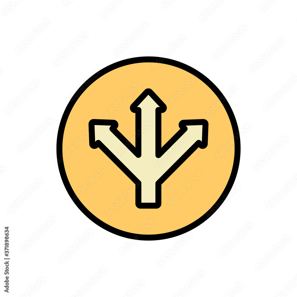 Poster arrow left, right and up icon. simple color with outline vector elements of pointer icons for ui and
