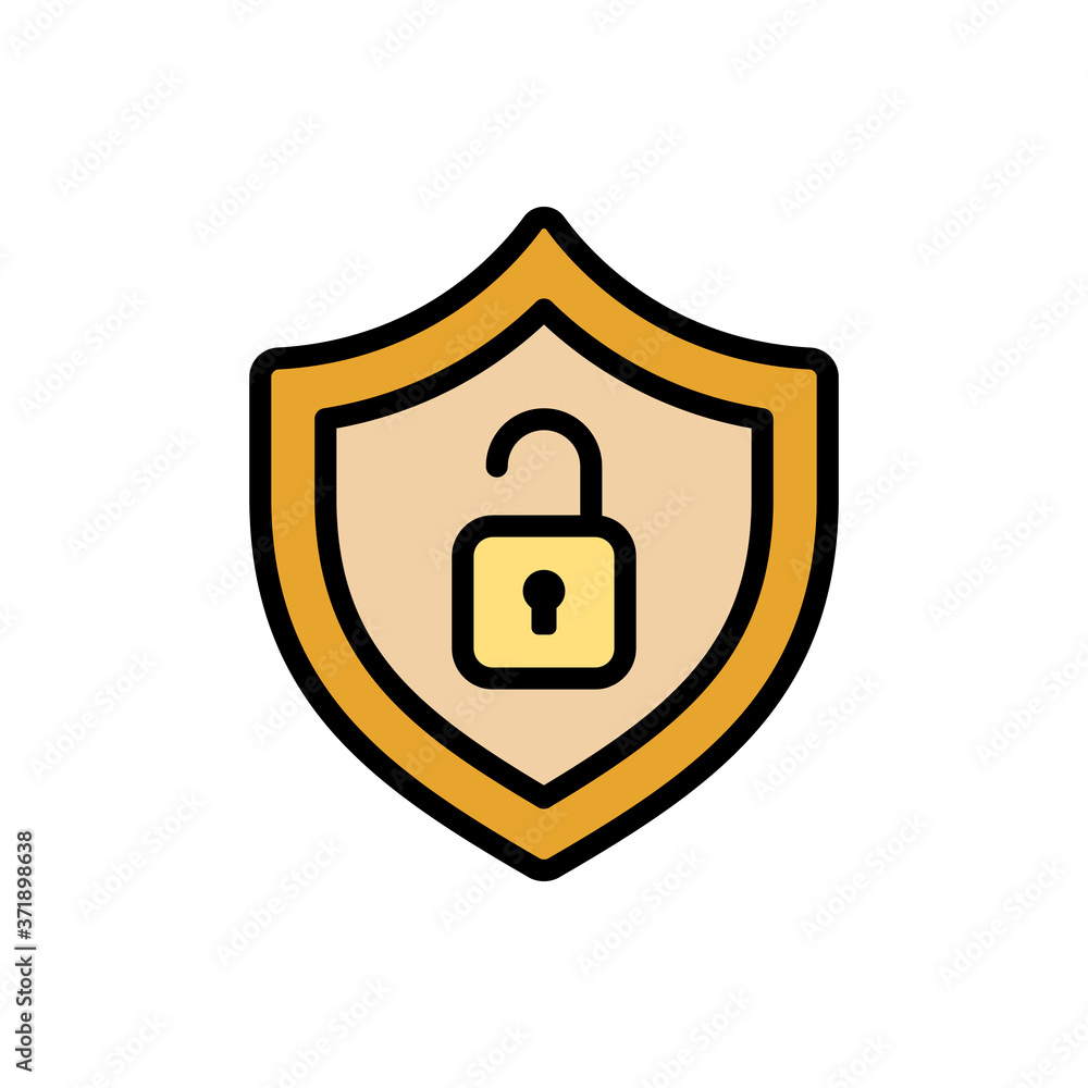 Poster antivirus shield icon. simple color with outline vector elements of hacks icons for ui and ux, websi