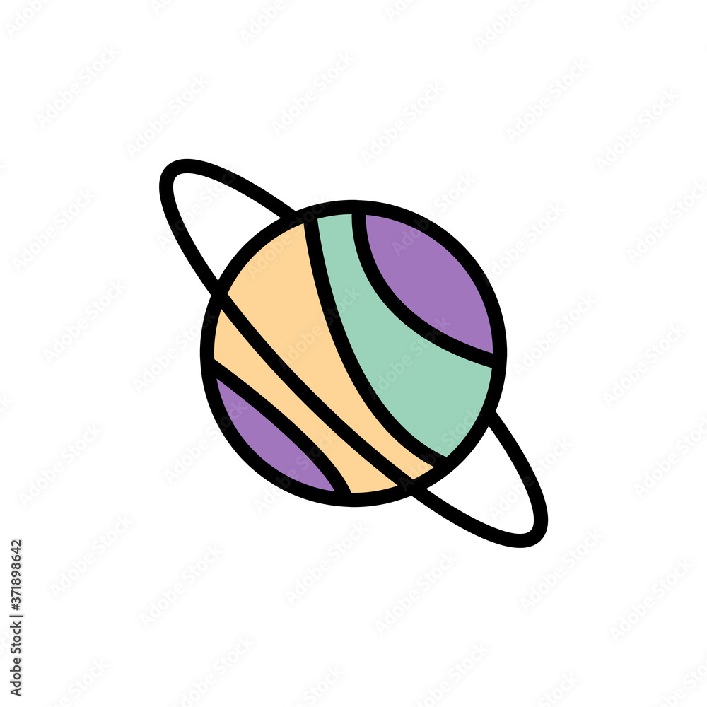Aufkleber planet space icon. simple color with outline vector elements of esoteric icons for ui and ux, websit