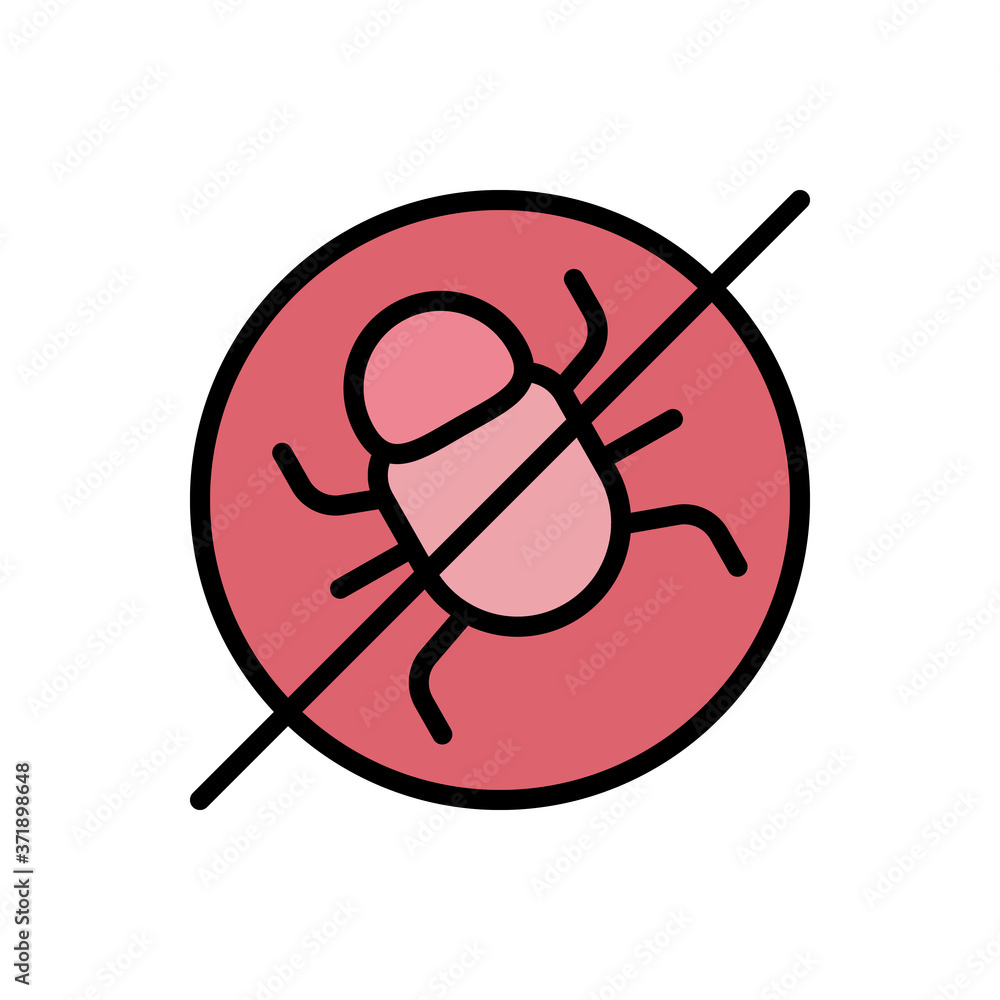 Poster bug cyber attack antivirus icon. simple color with outline vector elements of hacks icons for ui and