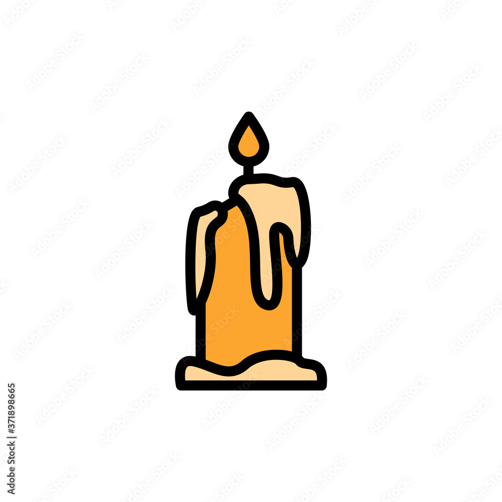 Poster candle fire icon. simple color with outline vector elements of esoteric icons for ui and ux, website