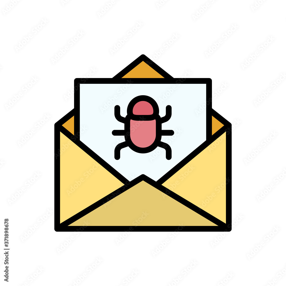 Aufkleber spam message icon. simple color with outline vector elements of hacks icons for ui and ux, website o