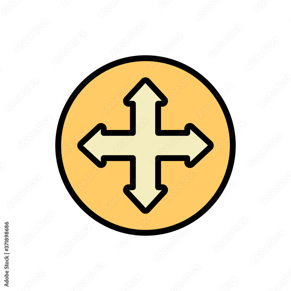 Poster arrow four direction icon. simple color with outline vector elements of pointer icons for ui and ux,