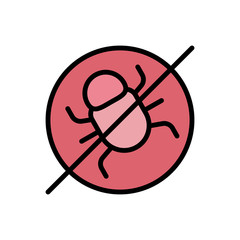 Bug cyber attack antivirus icon. Simple color with outline vector elements of hacks icons for ui and ux, website or mobile application