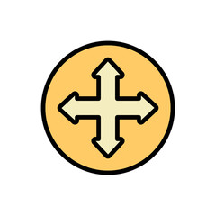 Obraz premium Arrow four direction icon. Simple color with outline vector elements of pointer icons for ui and ux, website or mobile application