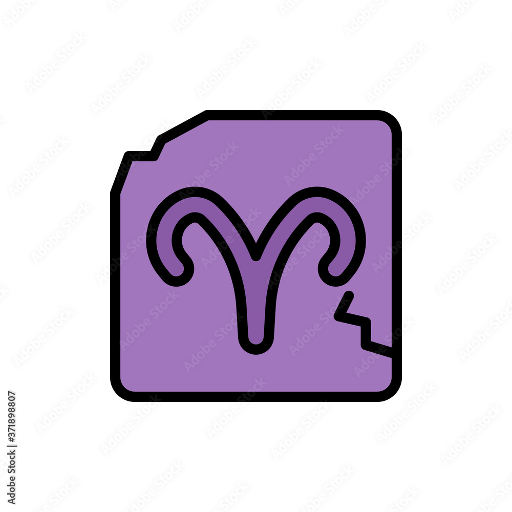 Poster aries zodiac icon. simple color with outline vector elements of esoteric icons for ui and ux, websit