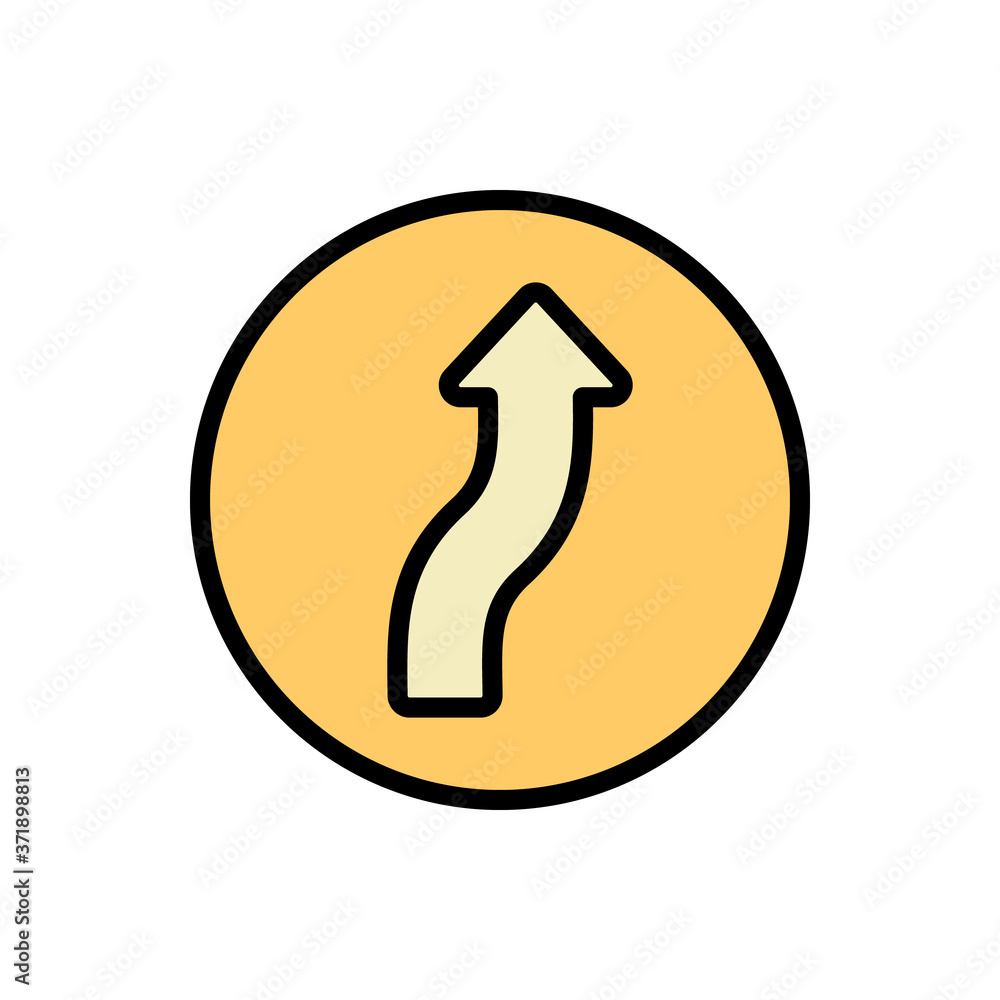 Poster arrow turn and up icon. simple color with outline vector elements of pointer icons for ui and ux, we