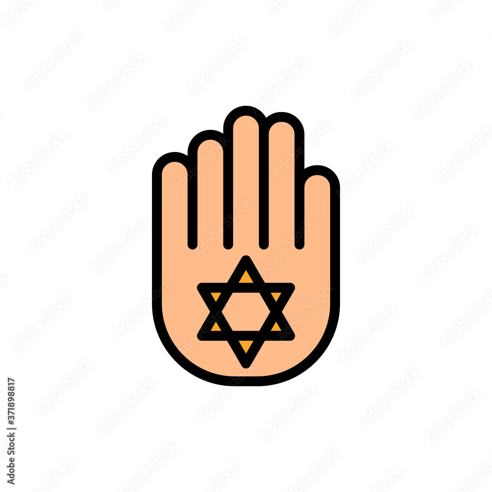 Poster hand esoteric icon. simple color with outline vector elements of esoteric icons for ui and ux, websi