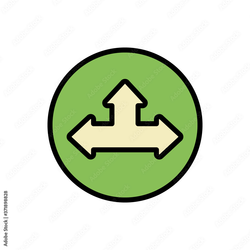 Poster arrow right, left and up icon. simple color with outline vector elements of pointer icons for ui and