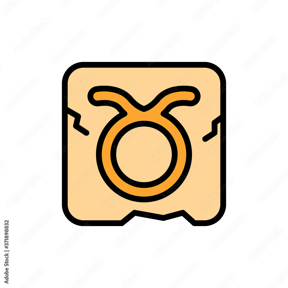 Poster zodiac taurus icon. simple color with outline vector elements of esoteric icons for ui and ux, websi