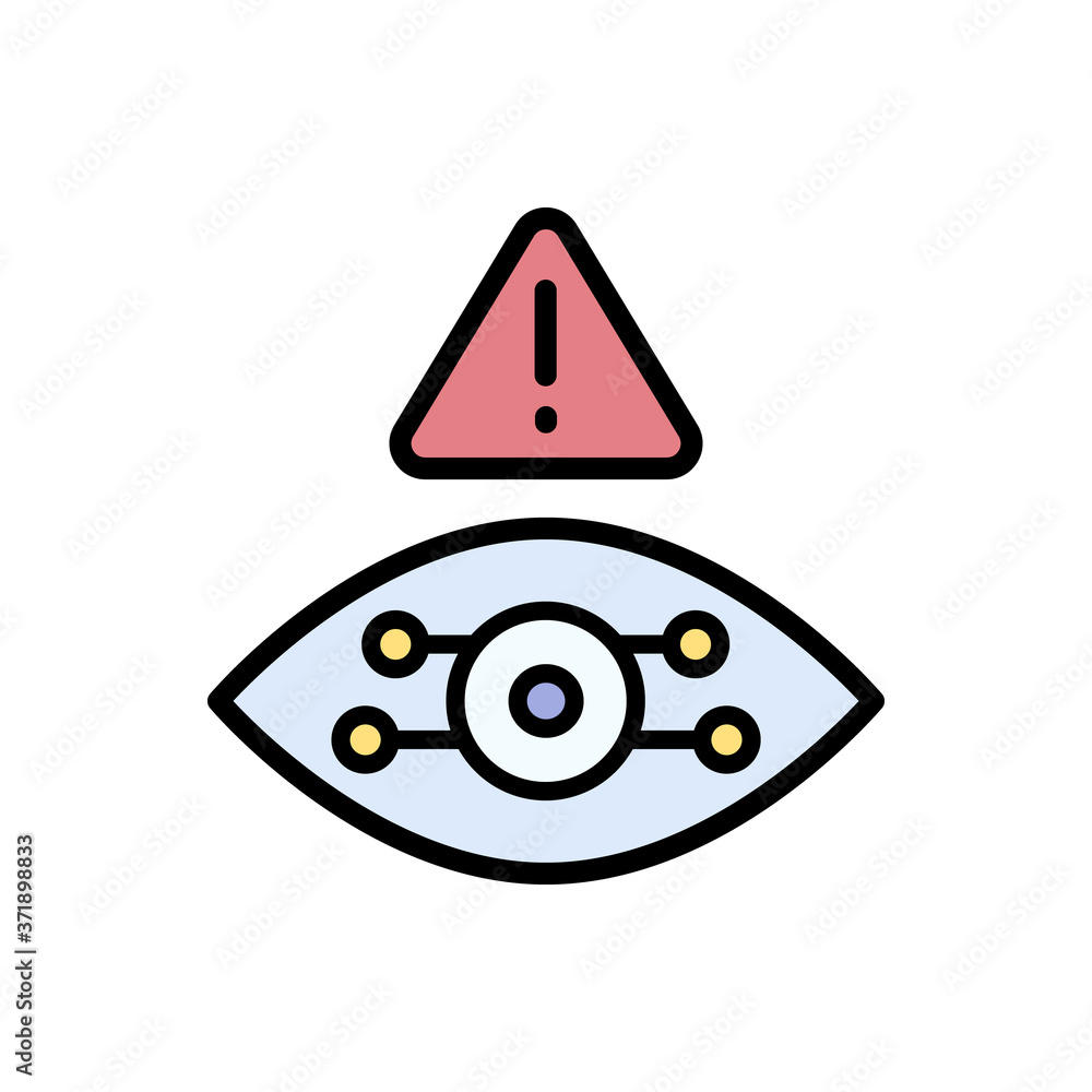 Poster spyware cyber attack icon. simple color with outline vector elements of hacks icons for ui and ux, w