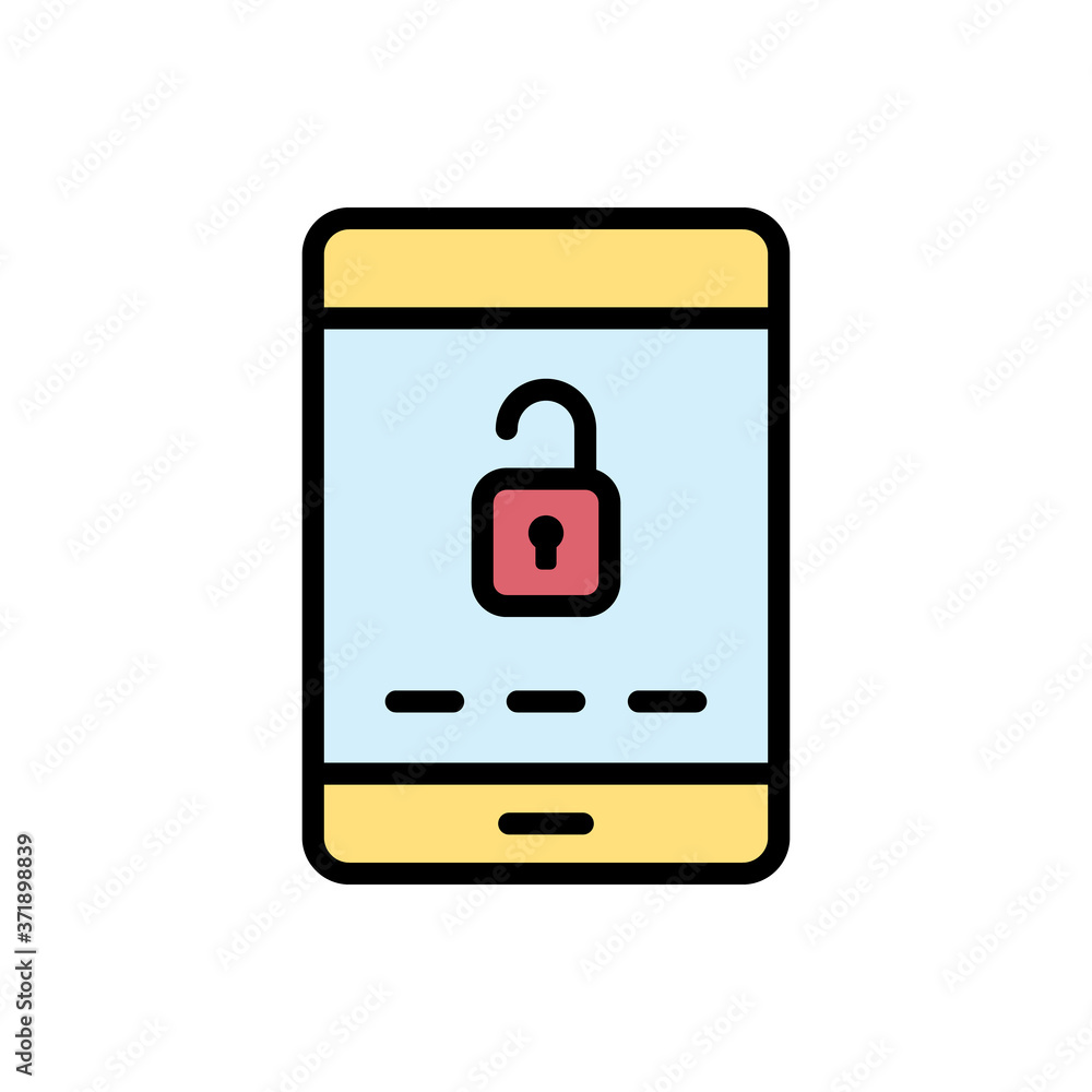 Aufkleber pattern lock smartphone icon. simple color with outline vector elements of hacks icons for ui and ux