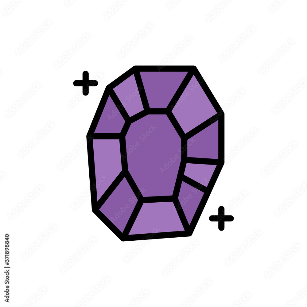 Poster diamond esoteric icon. simple color with outline vector elements of esoteric icons for ui and ux, we