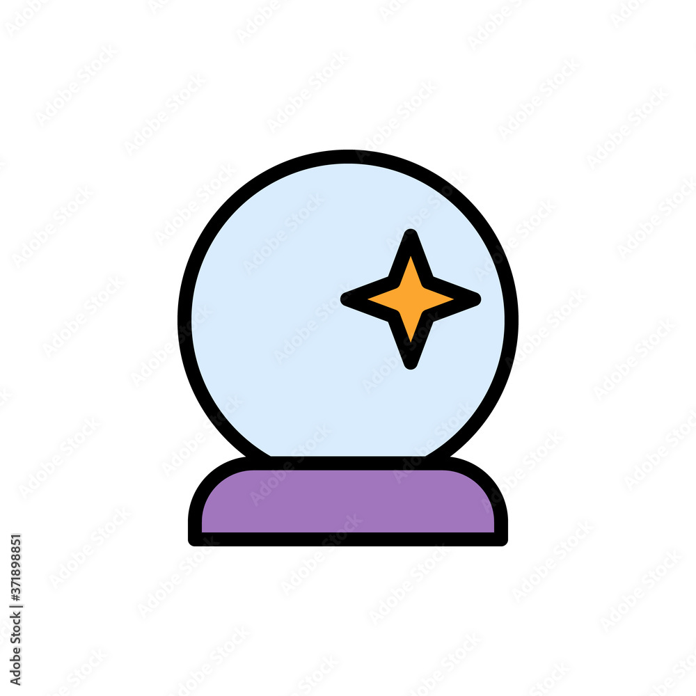 Poster crystal ball esoteric icon. simple color with outline vector elements of esoteric icons for ui and u