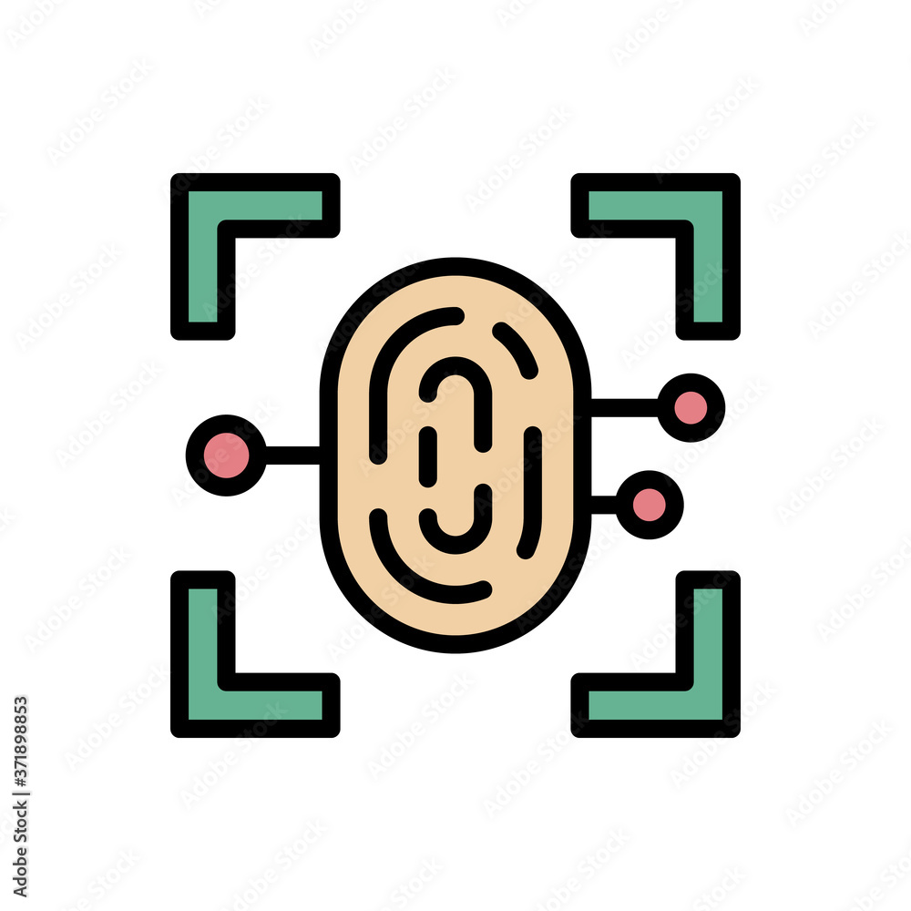 Poster fingerprint cyber attack icon. simple color with outline vector elements of hacks icons for ui and u