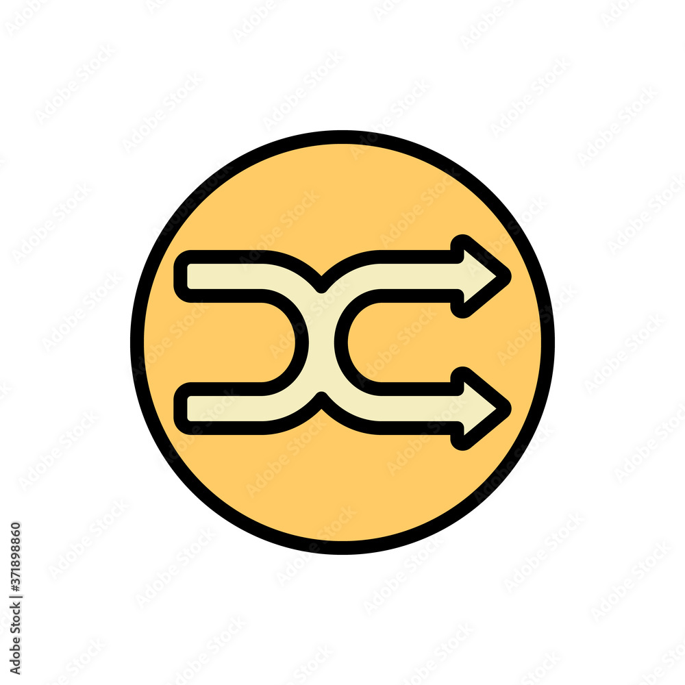 Poster arrow turn and right icon. simple color with outline vector elements of pointer icons for ui and ux,