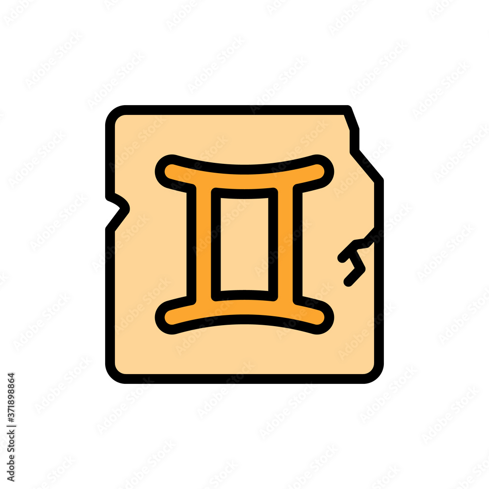 Poster zodiac gemini icon. simple color with outline vector elements of esoteric icons for ui and ux, websi