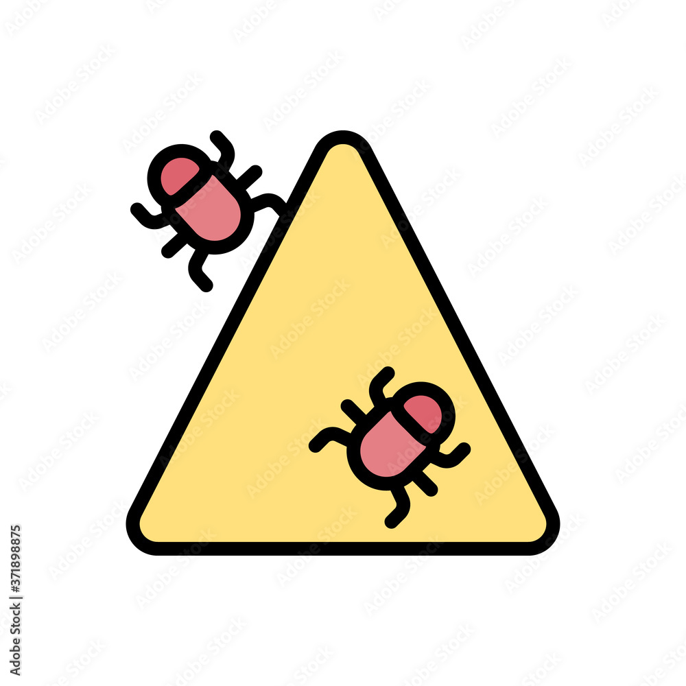 Poster trojan cyber attack bugs icon. simple color with outline vector elements of hacks icons for ui and u